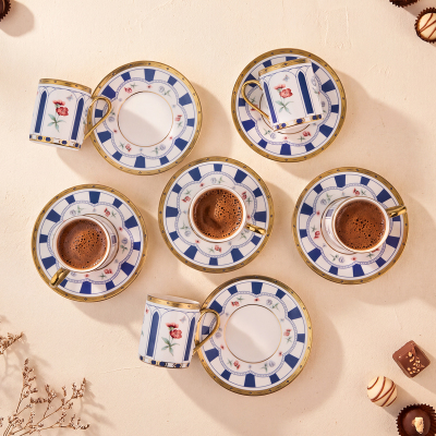 Aryıldız Best 12 Parça 6 Kişilik Kahve Fincan Takımı Mavi 90 ml - 3