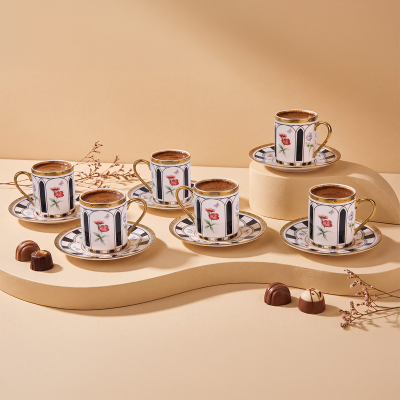 Aryıldız Best 12 Parça 6 Kişilik Kahve Fincan Takımı Siyah 90 ml - ARYILDIZ