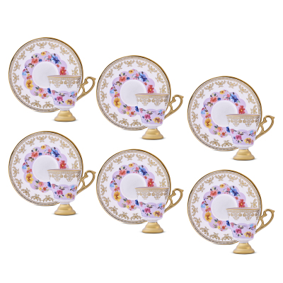 Aryıldız Constella 12 Parça 6 Kişilik Kahve Fincan Takımı Pembe 90 ml - 4