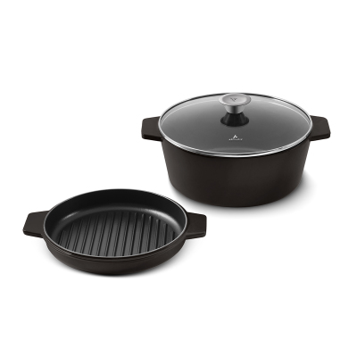 Aryıldız Duo Cast İron Tencere/Çift Kulplu Tava Kahverengi 24 cm - 4