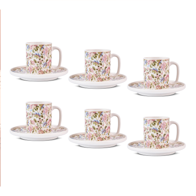 Aryıldız Elis 12 Parça 6 Kişilik Kahve Fincan Takımı Pembe 90 ml - 4