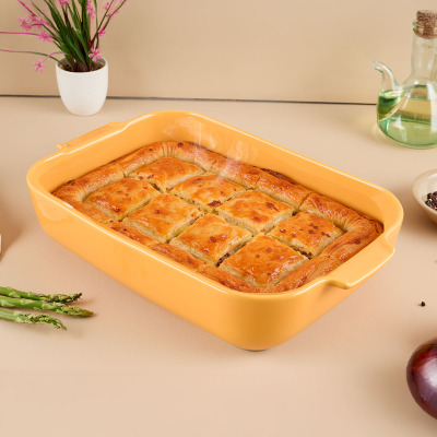 Aryıldız Elissa Dikdörtgen Fırın Kabı Sarı 36 cm - 1