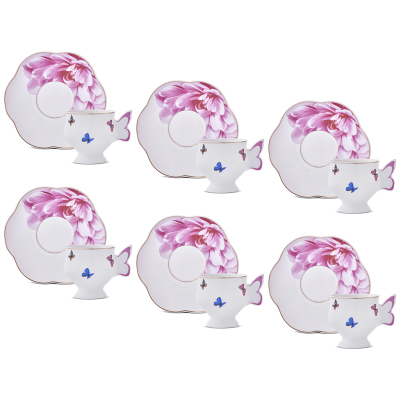 Aryıldız Grass 6 Kişilik 12 Parça Kahve Fincan Takımı Pembe 90 ml - 4