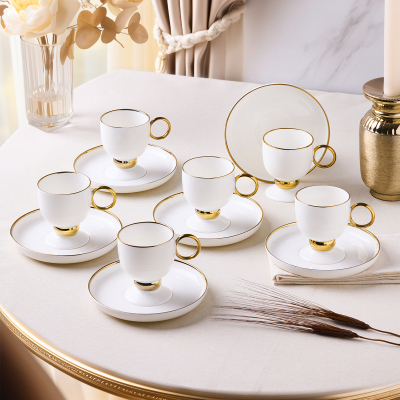 Aryıldız Margaux Gold 12 Parça 6 Kişilik Türk Kahve Fincanı - 1