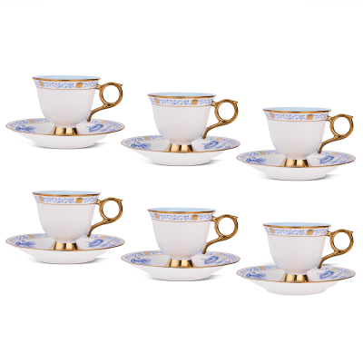 Aryıldız Nostalgie 12 Parça 6 Kişilik Kahve Fincan Takımı Mavi 100 ml - 4