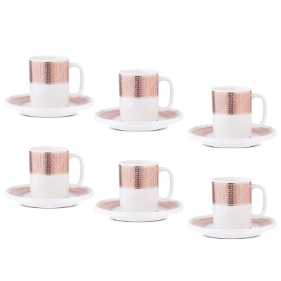 Aryıldız Nova 12 Parça 6 Kişilik Kahve Fincan Takımı Pembe 90 ml - 6