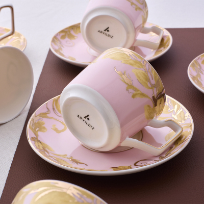 Aryıldız Peony Pembe 6 Kişilik 12 Parça Kahve Fincan Takımı 120 ml - 4