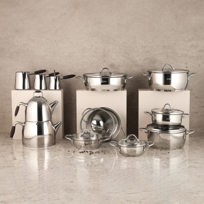 Aryıldız Solo 21 Parça Mürdüm Çelik Çeyiz Seti - ARYILDIZ