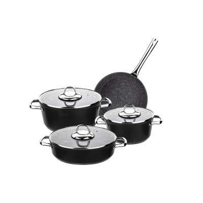 Aryıldız T-T Loft Granit Siyah Tencere Set 7 Parça - ARYILDIZ