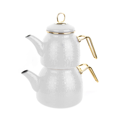 Bambum Crystal Selection Yıldız Emaye Çaydanlık Beyaz - BAMBUM