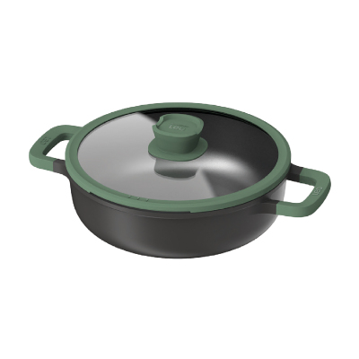 Berghoff Leo-Green Cast Alüminyum Kısa Tencere 28 cm - BergHOFF