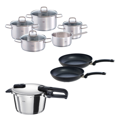 Fissler Vitaquick Edition 4,5 Litre Düdüklü Tencere + Viseo Tencere ve Tava Seti - 1