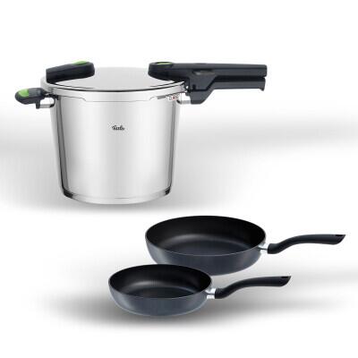 Fissler Vitaquick Green Point 6 Litre Düdüklü Tencere+İndüksiyonlu Tava Set - Fissler