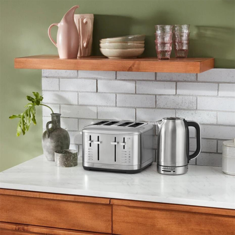 KitchenAid ステンレススチール トースター KitchenAid Manuel Kontrollü 4 Dilim Ekmek Kızartma Makinesi İnox