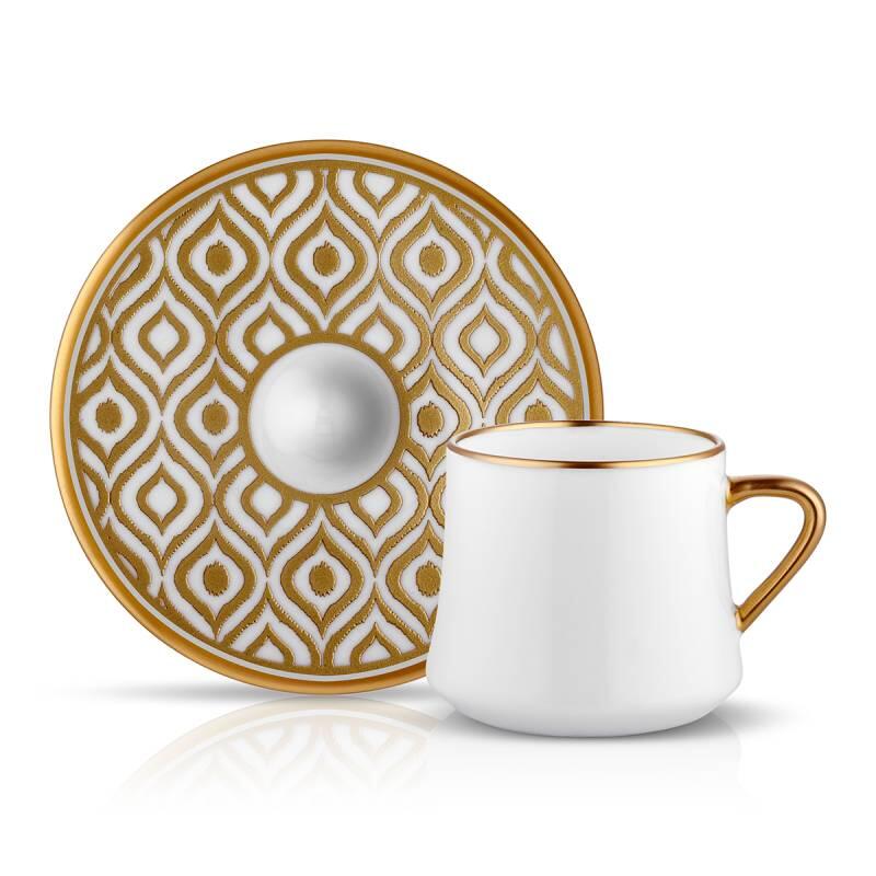 Koleksiyon Sufi Çay Fincan Seti 6 Lı İkat Altın - 1