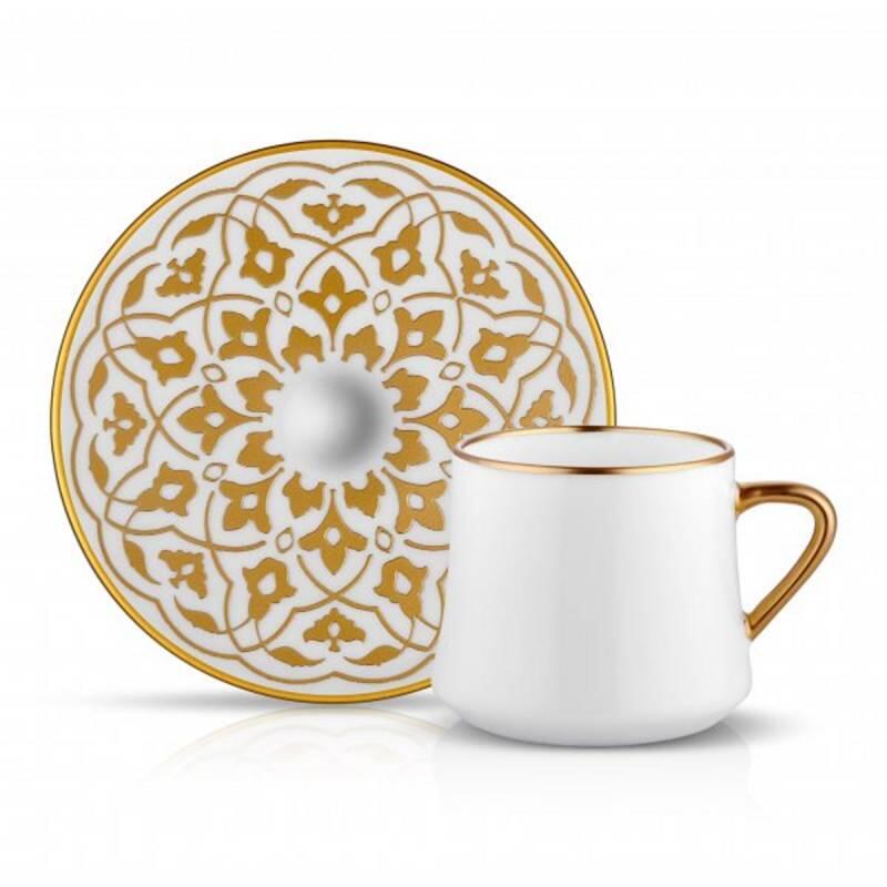 Koleksiyon Sufi Çay Fincan Seti 6 Lı Lale Altın - 1
