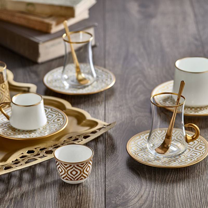 Koleksiyon Sufi Türk Kahvesi Seti 6'lı İkat Altın - 3
