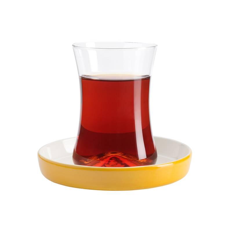 Koleksiyon Tiryaki Çay Seti 6'lı Sarı - 1