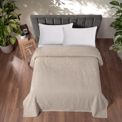 Maxstyle Çift Kişilik %100 Pamuk Pike Bej 200x220 cm - 2