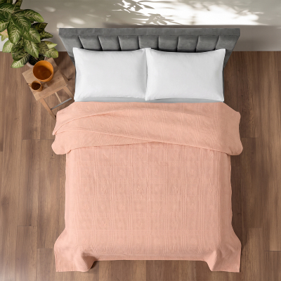 Maxstyle Çift Kişilik %100 Pamuk Pike Somon 200x220 cm - 2