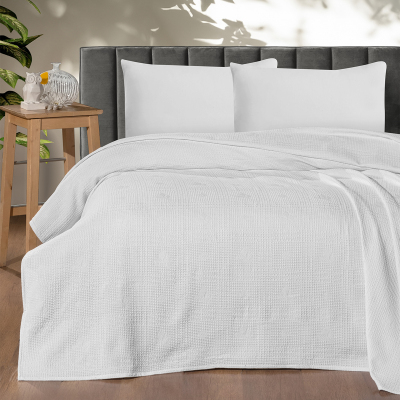 Maxstyle Çift Kişilik %100 Pamuk Pike Vanilya 200x220 cm - MAXSTYLE