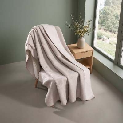 Maxstyle Sephia Tek Kişilik Battaniye Krem 150x200 cm - MAXSTYLE