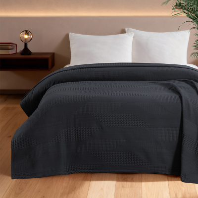 Maxstyle Spring %100 Pamuk Çift Kişilik Pike Antrasit 220x230 cm - 2