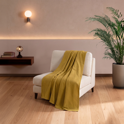 Maxstyle Spring %100 Pamuk Çift Kişilik Pike Hardal 220x230 cm - 4