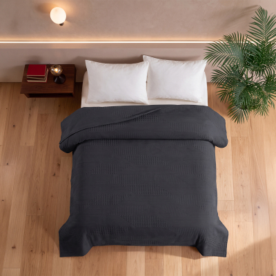 Maxstyle Spring %100 Pamuk Tek Kişilik Pike Antrasit 180x230 cm - MAXSTYLE