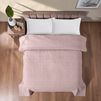 Maxstyle Tek Kişilik %100 Pamuk Pike Pudra 160x220 cm - MAXSTYLE