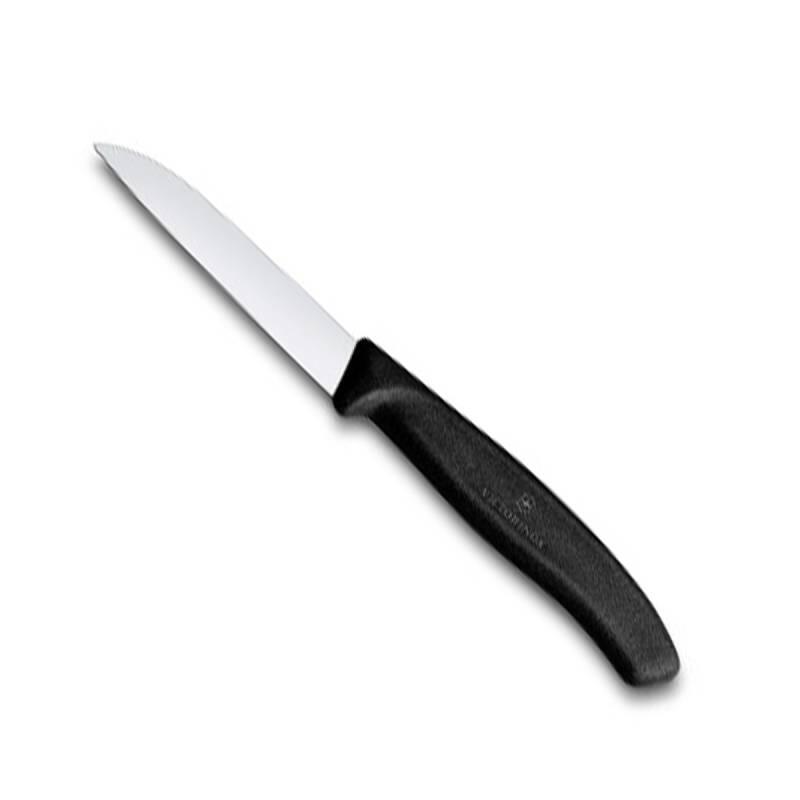 Victorinox Düz Ağızlı Soyma Bıçağı 8 Cm Siyah - 1