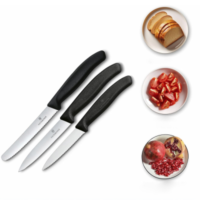 Victorinox Soyma Bıçak Seti 3'lü Siyah - 4