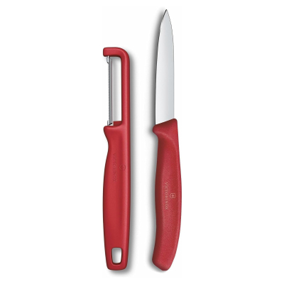 Victorinox Soyma Bıçak + Soyacak Seti Kırmızı - 4