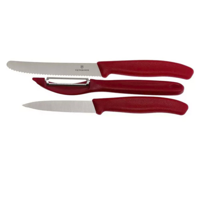 Victorinox Swiss Classic 3’lü Bıçak+Soyma Seti Kırmızı - 3