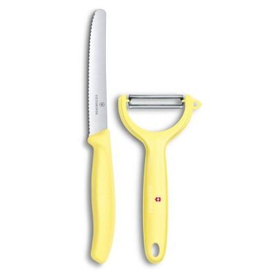 Victorinox Swiss Classic Soyma Bıçağı+Soyacak Set, Açık Sarı - 1