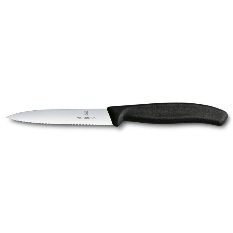 Victorinox Tırtıklı Soyma Bıçağı 10 Cm Siyah - 1