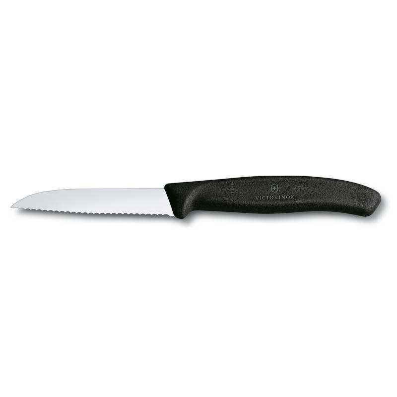 Victorinox Tırtıklı Soyma Bıçağı 8 Cm Siyah - 1